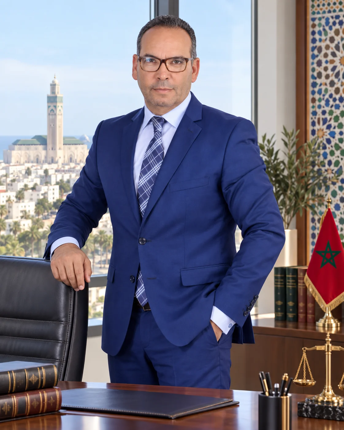 Maître Abdelilah Jamai dans son bureau au cabinet
